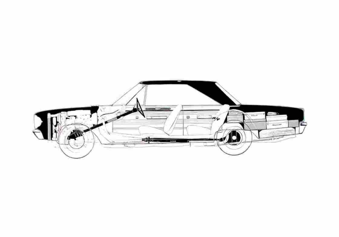 Blueprint Dodge Coronet RT Sedan 1967 A4 Photo Print