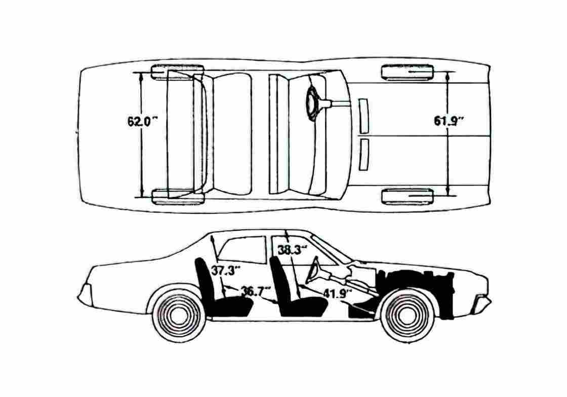 Blueprint Dodge Coronet Sedan 1974 A4 Photo Print