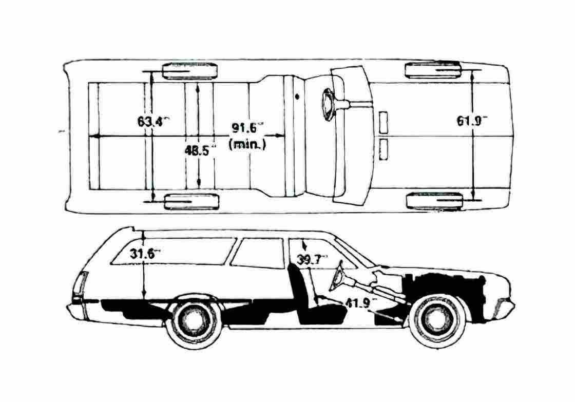 Blueprint Dodge Coronet Station Wagon 1974 A4 Photo Print