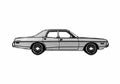 Blueprint Dodge Coronet custom 4 door Sedan 1973 A4 Photo Print