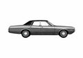 Blueprint Dodge Coronet custom Sedan 1972 A4 Photo Print