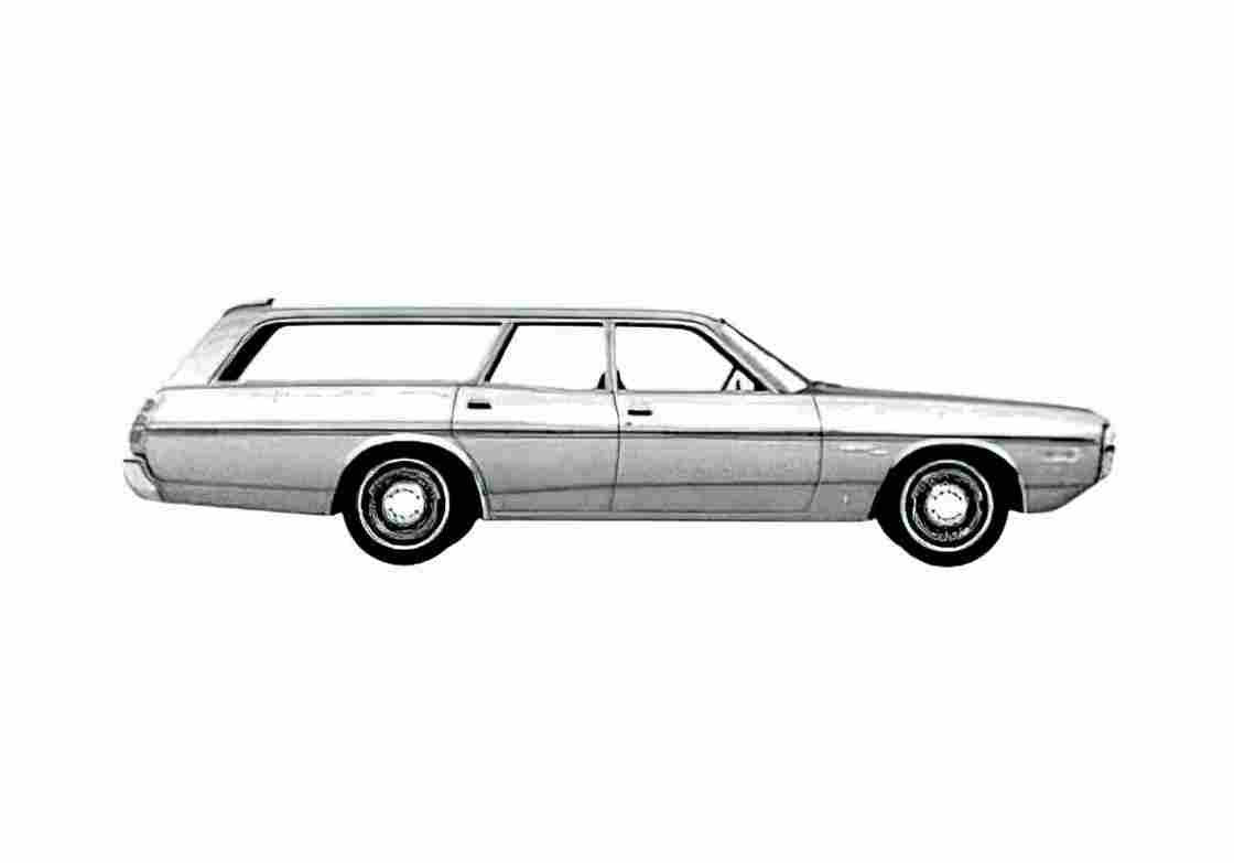 Blueprint Dodge Coronet custom Wagon 1972 A4 Photo Print