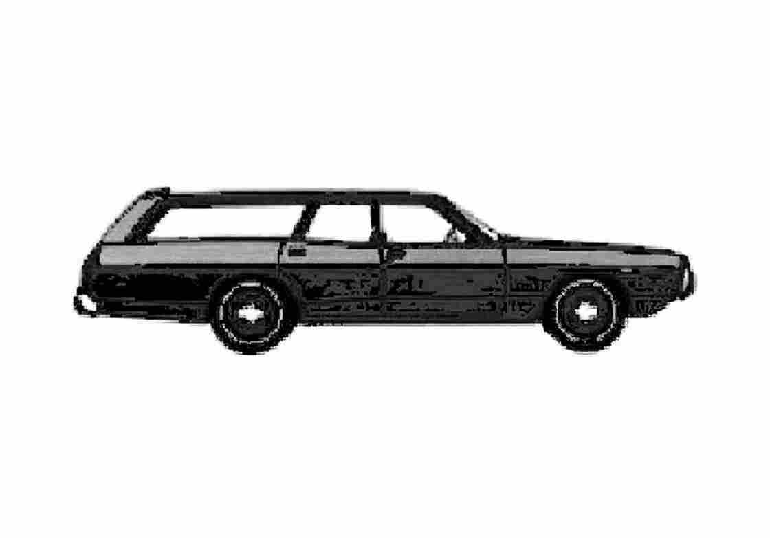 Blueprint Dodge Coronet custom Wagon 1973 A4 Photo Print