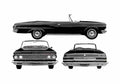 Blueprint Dodge Custom 880 Cabriolet 1964 A4 Photo Print