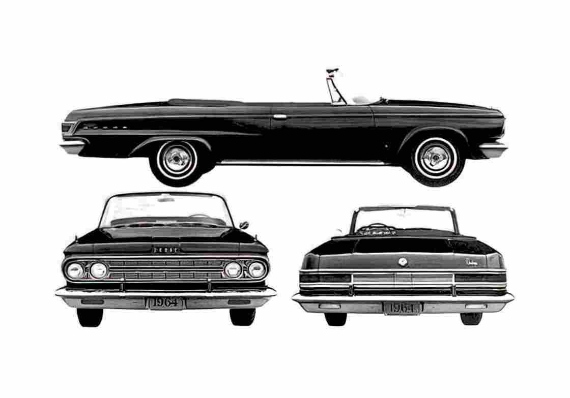 Blueprint Dodge Custom 880 Cabriolet 1964 A4 Photo Print