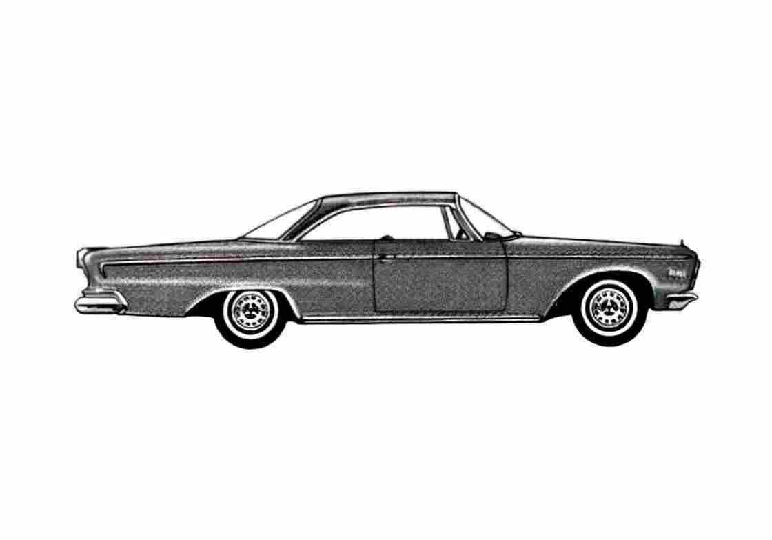 Blueprint Dodge Custom 880 Hardtop Coupe 1963 A4 Photo Print