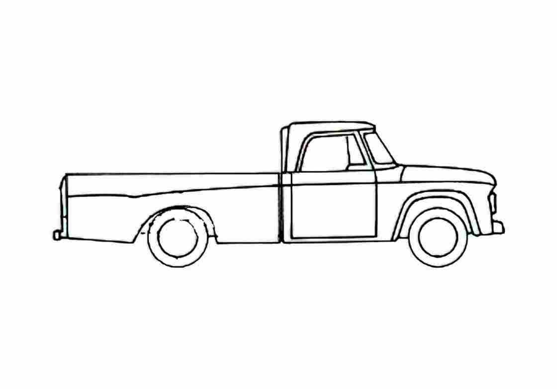 Blueprint Dodge D100 Single Cab Pick up 1971 A4 Photo Print
