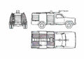 Blueprint Dodge D200 Fire Truck 1983 A4 Photo Print