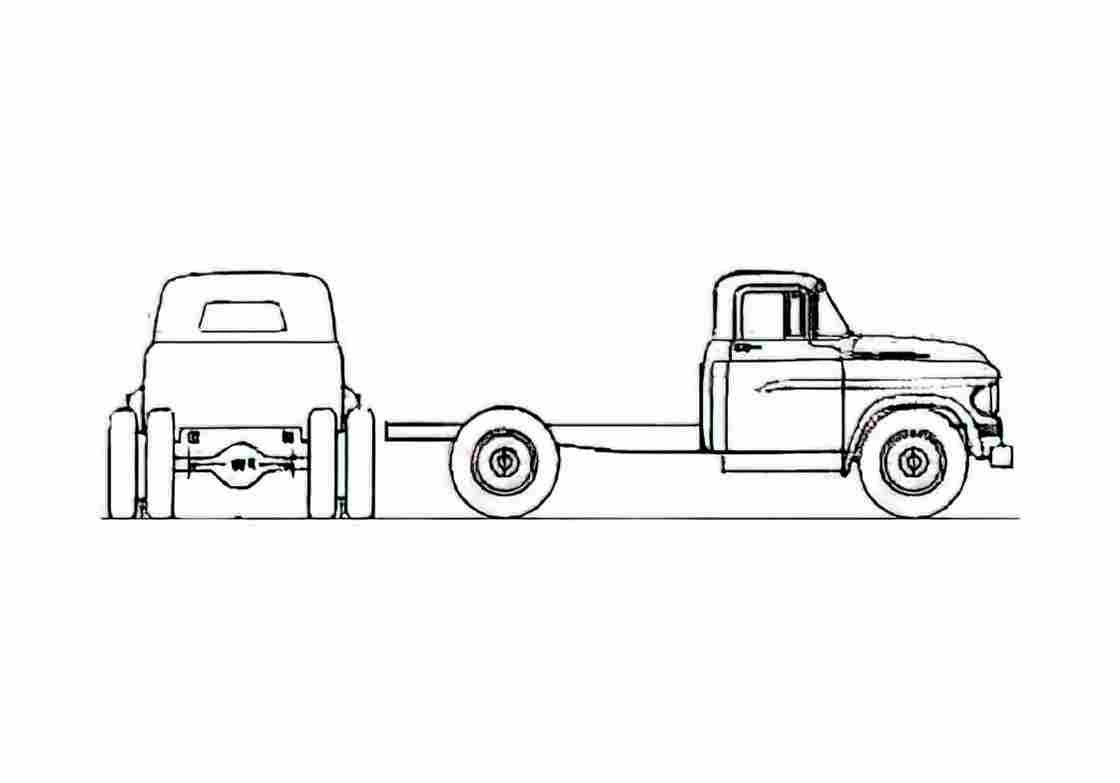 Blueprint Dodge D400 Truck 1959 A4 Photo Print
