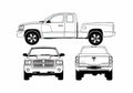 Blueprint Dodge Dakota Club Cab Pick up 2007 A4 Photo Print