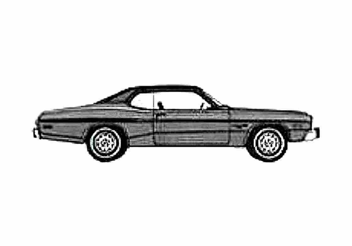 Blueprint Dodge Dart sport 340 Coupe 1973 A4 Photo Print