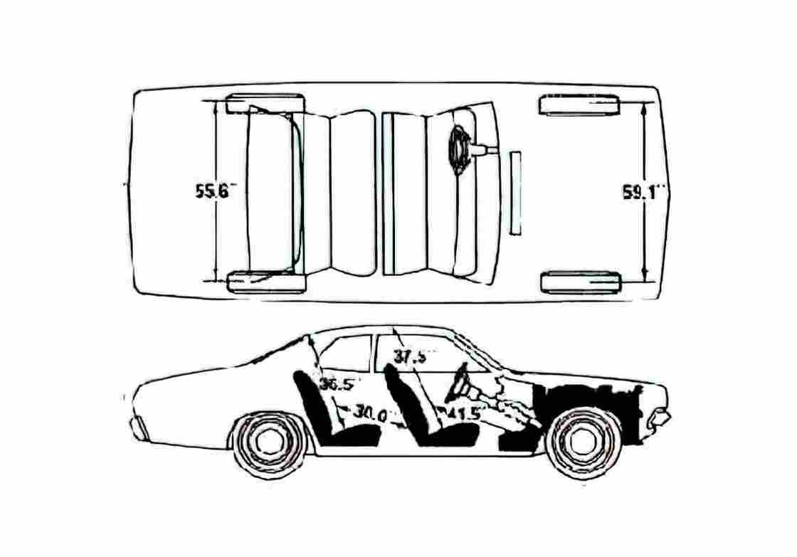 Blueprint Dodge Dart sport Coupe 1973 A4 Photo Print