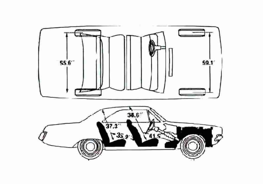 Blueprint Dodge Dart swinger Sedan 1973 A4 Photo Print