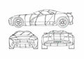 Blueprint Dodge Defender Concept Coupe 1998 A4 Photo Print