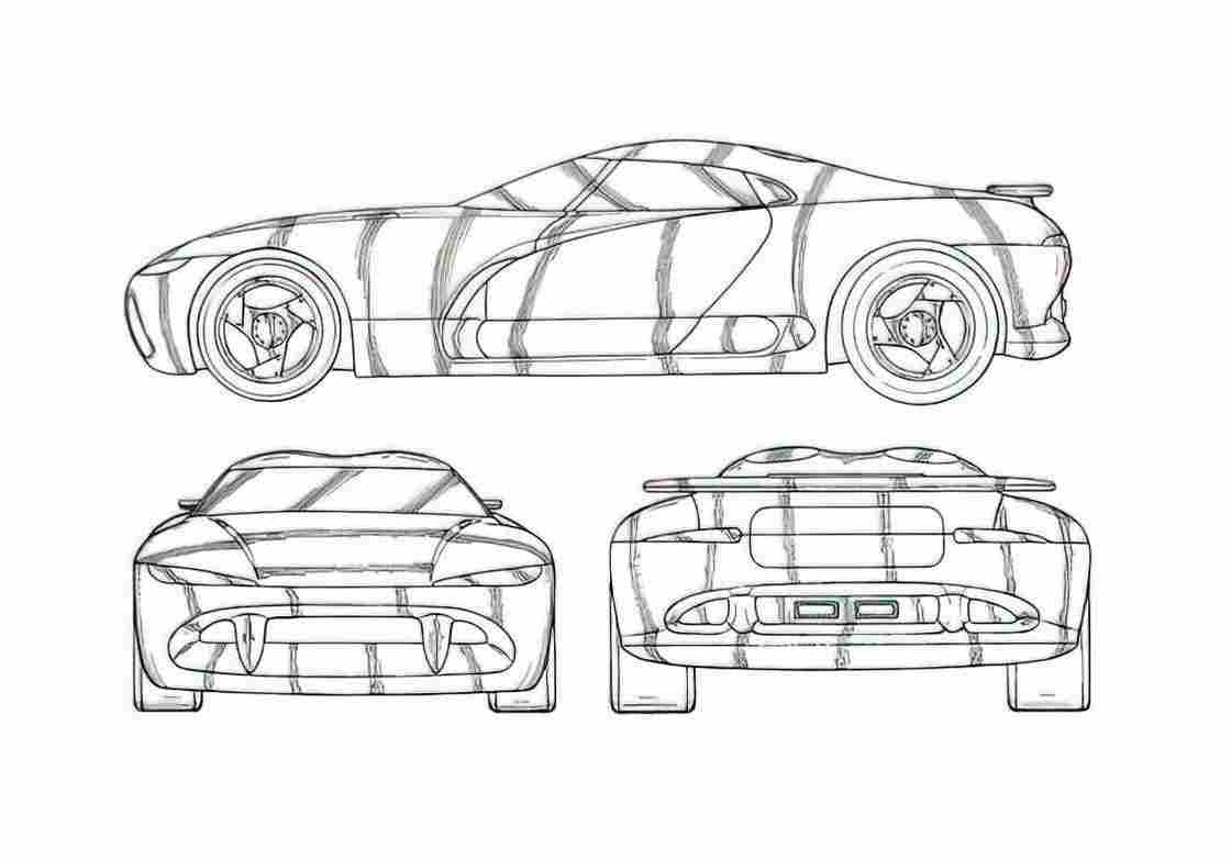 Blueprint Dodge Defender Concept Coupe 1998 A4 Photo Print