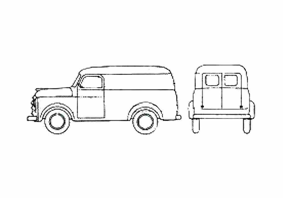 Blueprint Dodge Delivery Panel Van 1948 A4 Photo Print