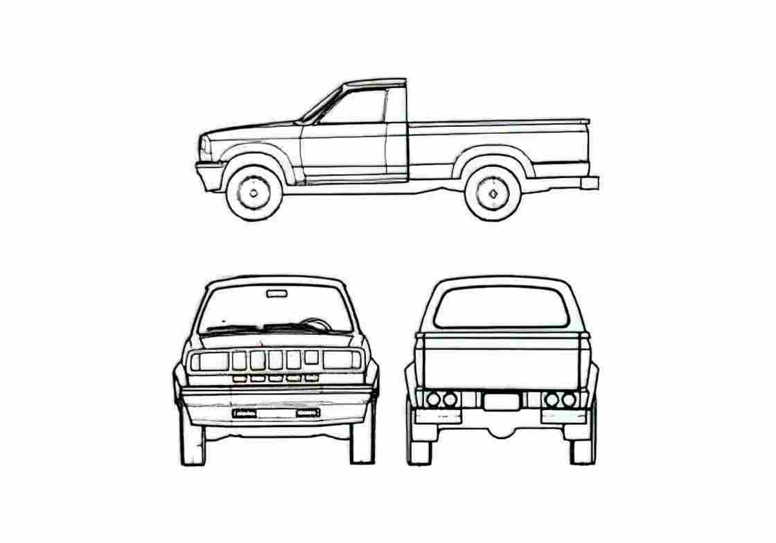 Blueprint Dodge Durango 1000 Pick up 1986 A4 Photo Print