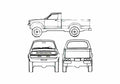 Blueprint Dodge Durango 4x4 Pick up 1986 A4 Photo Print