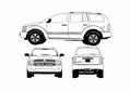 Blueprint Dodge Durango SUV 2007 A4 Photo Print