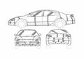 Blueprint Dodge Intrepid Concept Sedan 1997 A4 Photo Print