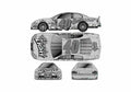 Blueprint Dodge Intrepid R T 40 Sterling Marlin Coors Light Coupe 199 A4 Photo Print