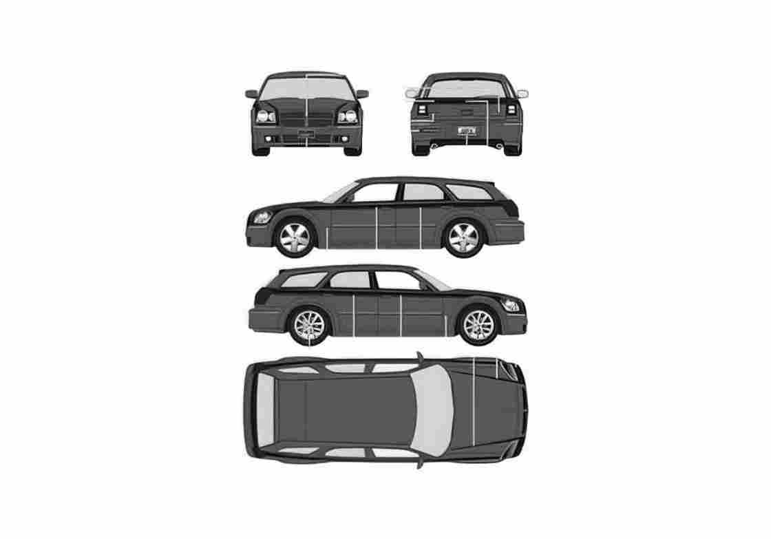 Blueprint Dodge Magnum SRT 8 Wagon 2006 A4 Photo Print