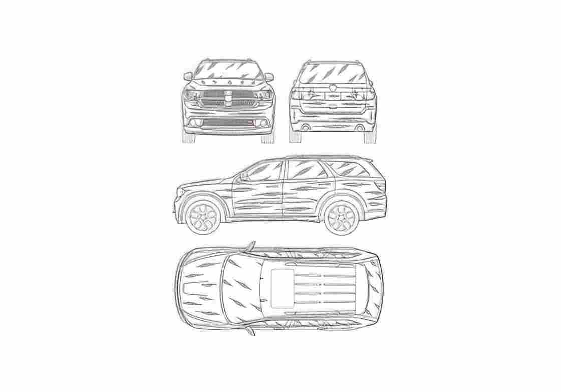 Blueprint Dodge Magnum SUV 2011 A4 Photo Print