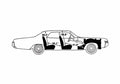 Blueprint Dodge Monaco 4 door Sedan 1972 A4 Photo Print