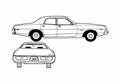 Blueprint Dodge Monaco 4 door Sedan 1974 A4 Photo Print