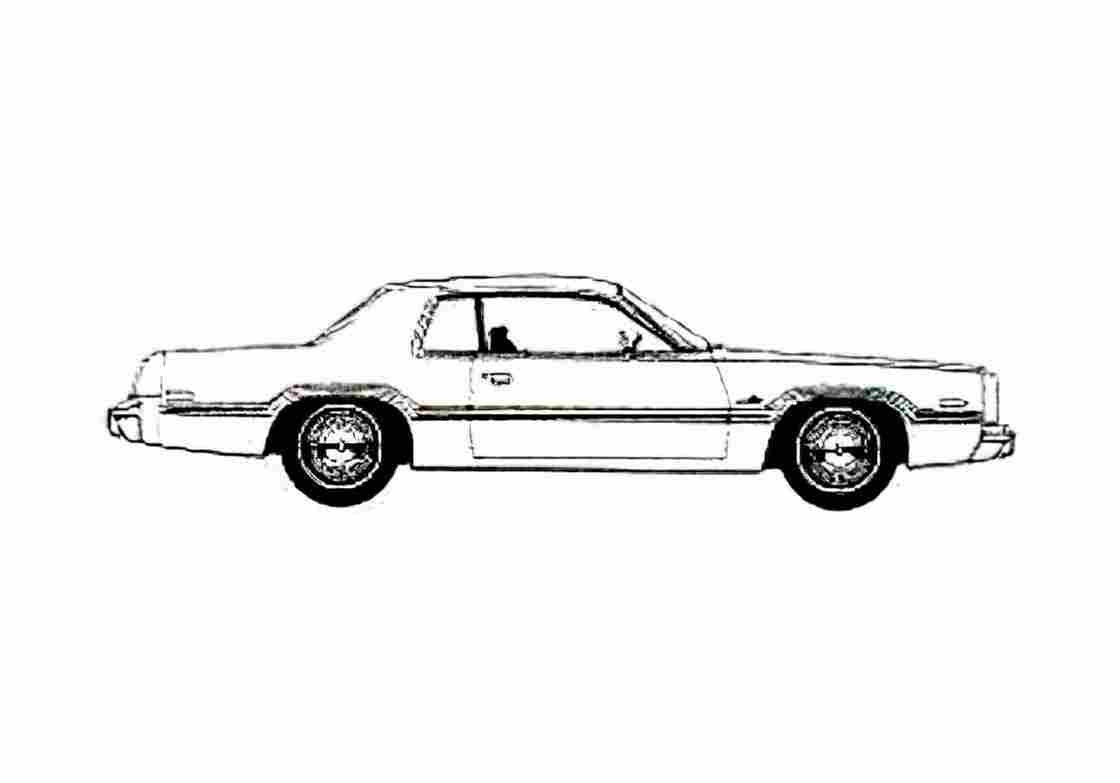 Blueprint Dodge Monaco Brougham 2 door Hardtop Coupe 1977 A4 Photo Print