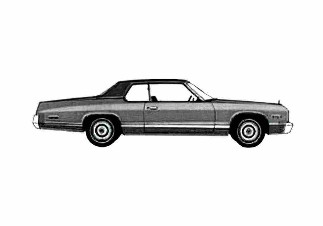 Blueprint Dodge Monaco Brougham 2 door Hardtop Sedan 1974 A4 Photo Print