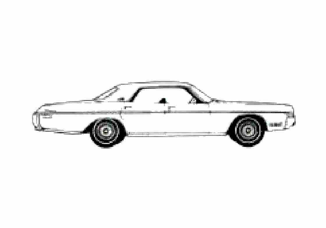 Blueprint Dodge Monaco Brougham Hardtop Sedan 1973 A4 Photo Print