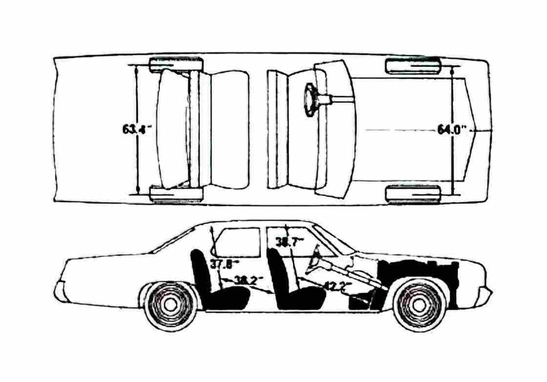 Blueprint Dodge Monaco Brougham Hardtop Sedan 1974 A4 Photo Print