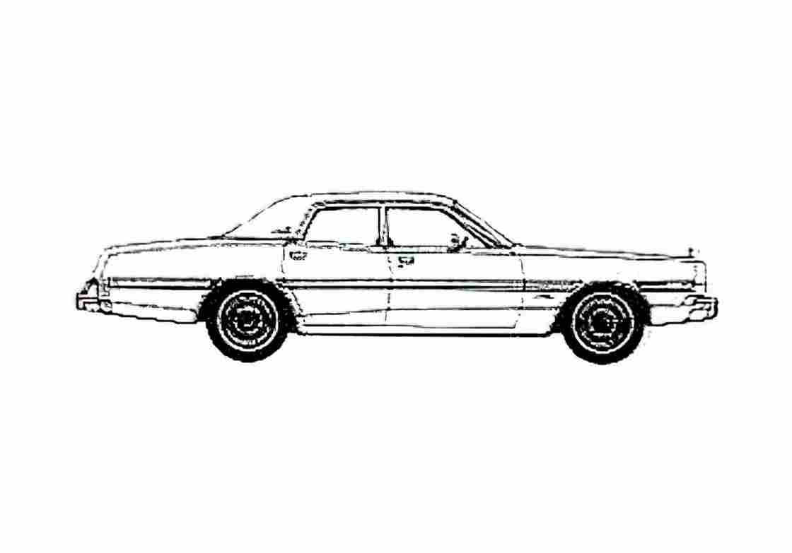 Blueprint Dodge Monaco Brougham Sedan 1977 A4 Photo Print