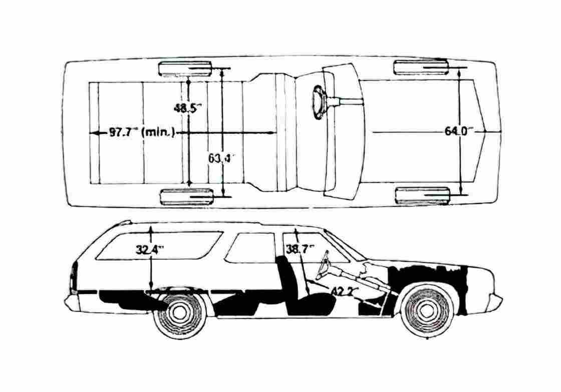 Blueprint Dodge Monaco Custom Station Wagon 1974 A4 Photo Print