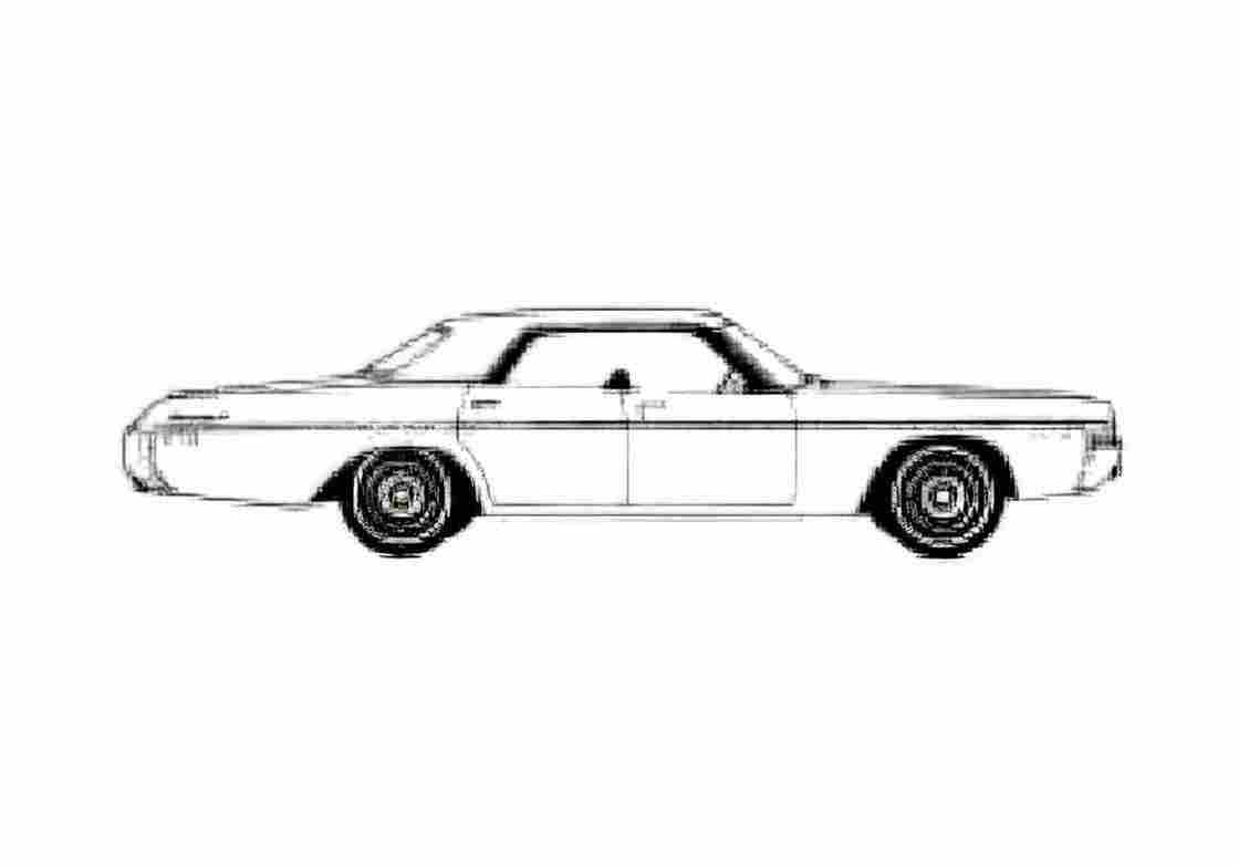 Blueprint Dodge Monaco Hardtop Sedan 1973 A4 Photo Print