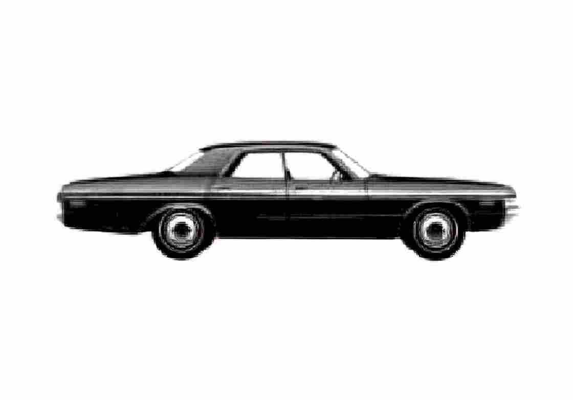 Blueprint Dodge Monaco Sedan 1972 A4 Photo Print