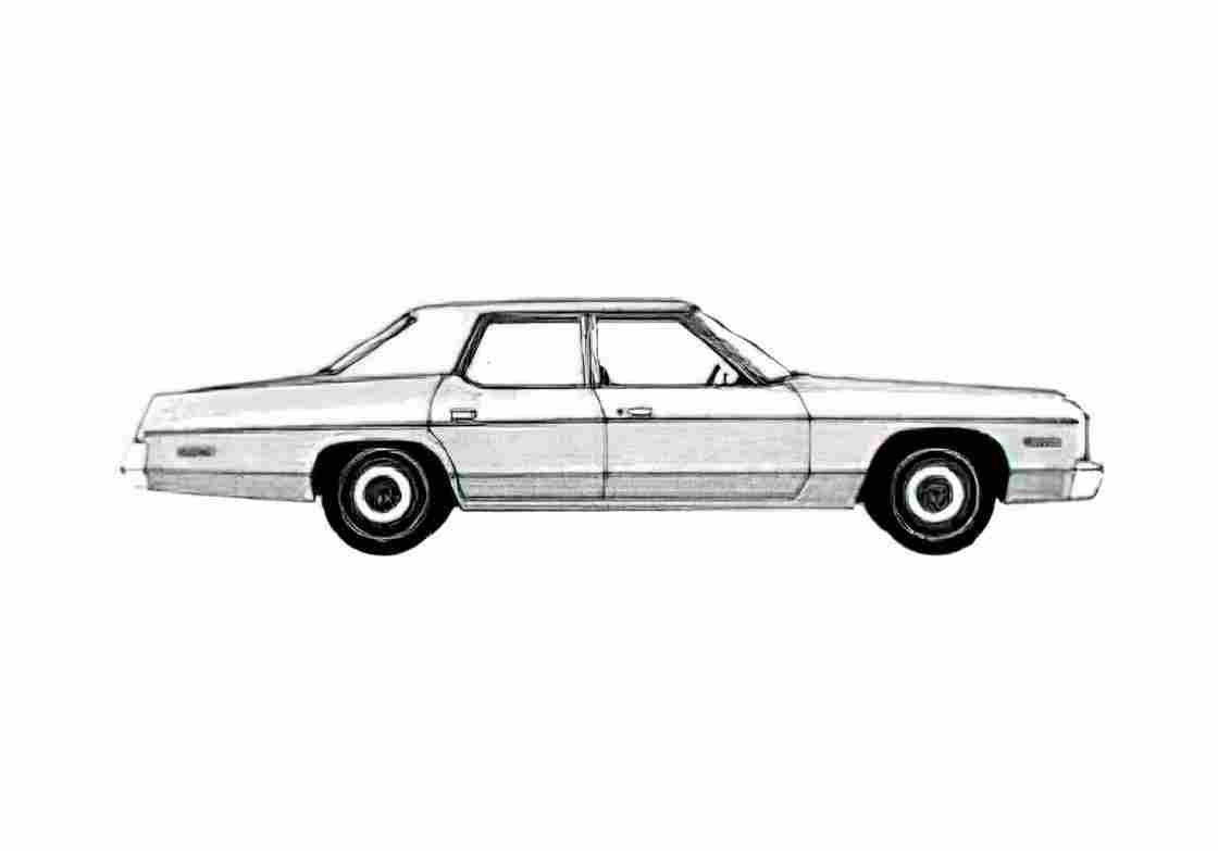 Blueprint Dodge Monaco Sedan 1974 A4 Photo Print