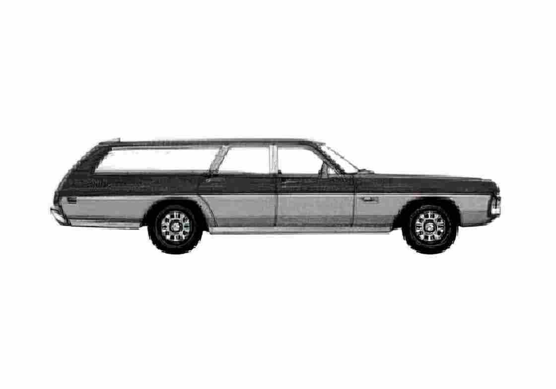 Blueprint Dodge Monaco Station Wagon 1971 A4 Photo Print