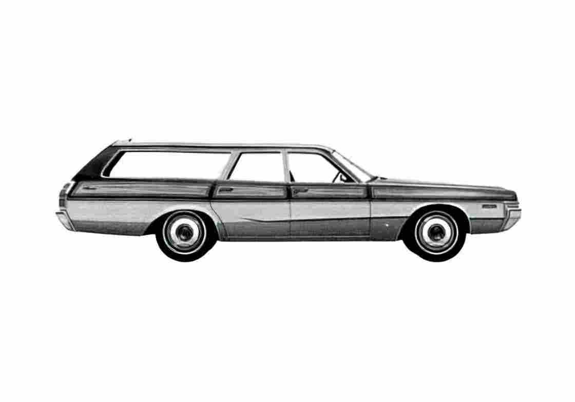 Blueprint Dodge Monaco Station Wagon 1972 A4 Photo Print