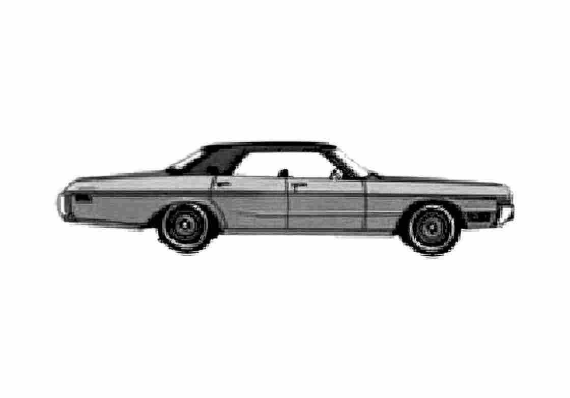 Blueprint Dodge Monaco brougham 4 door Sedan 1973 A4 Photo Print