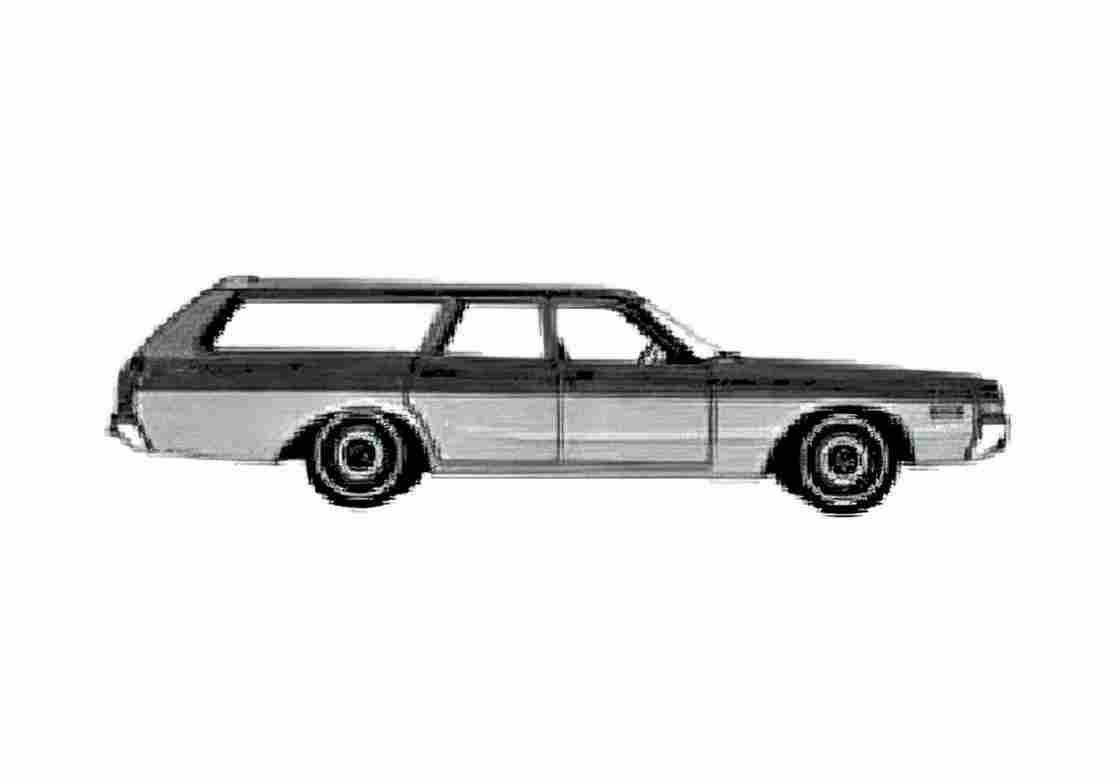 Blueprint Dodge Monaco station Wagon 1973 A4 Photo Print