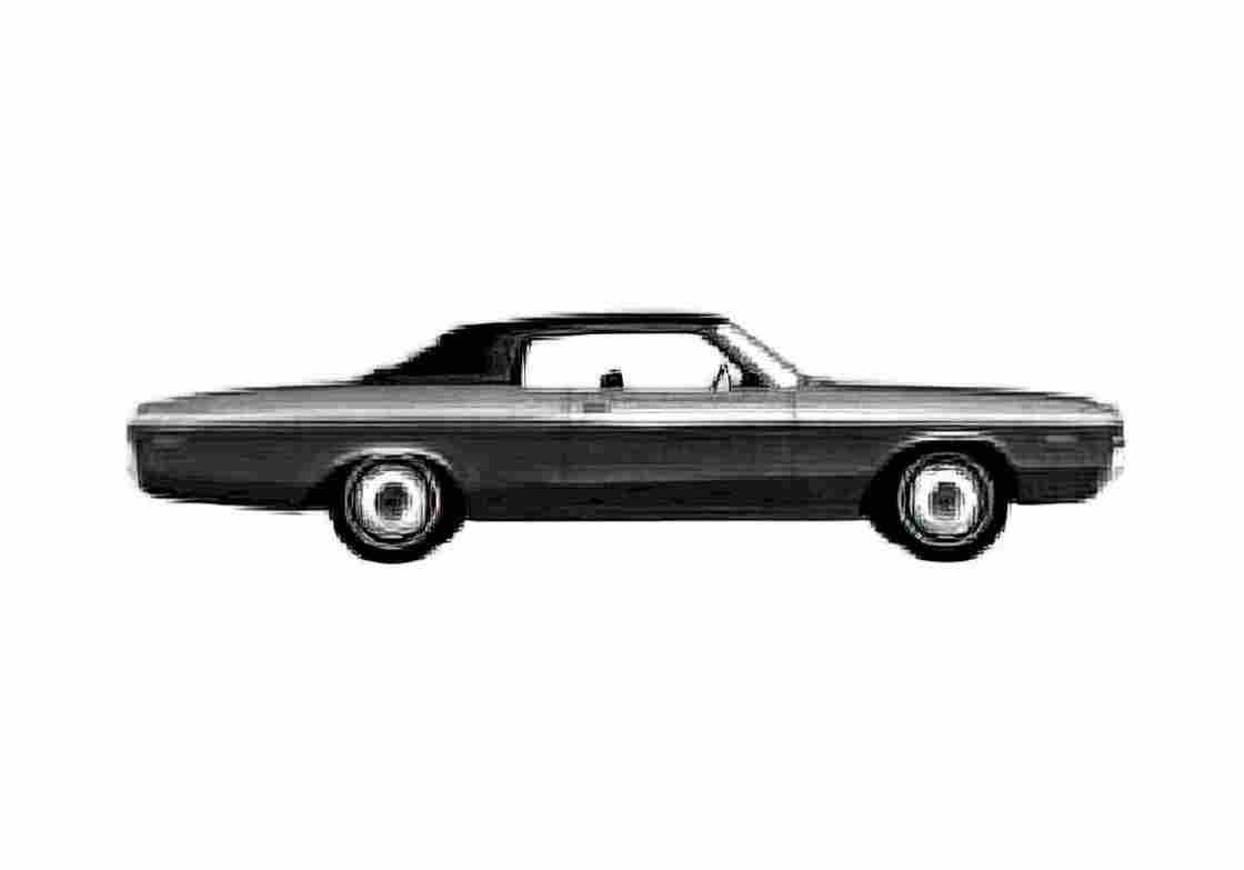 Blueprint Dodge Polara 2 door Hardtop Coupe 1972 A4 Photo Print