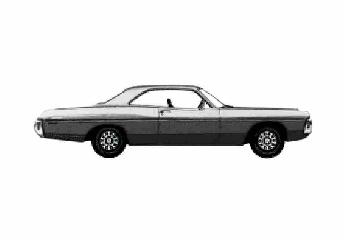 Blueprint Dodge Polara 2 door Sedan 1971 A4 Photo Print