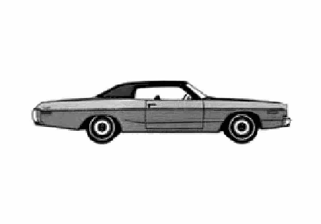 Blueprint Dodge Polara 2 door Sedan 1973 A4 Photo Print