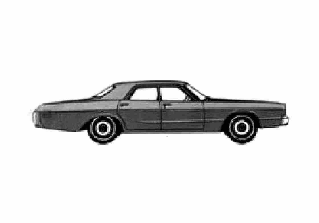 Blueprint Dodge Polara 4 door Sedan 1973 A4 Photo Print