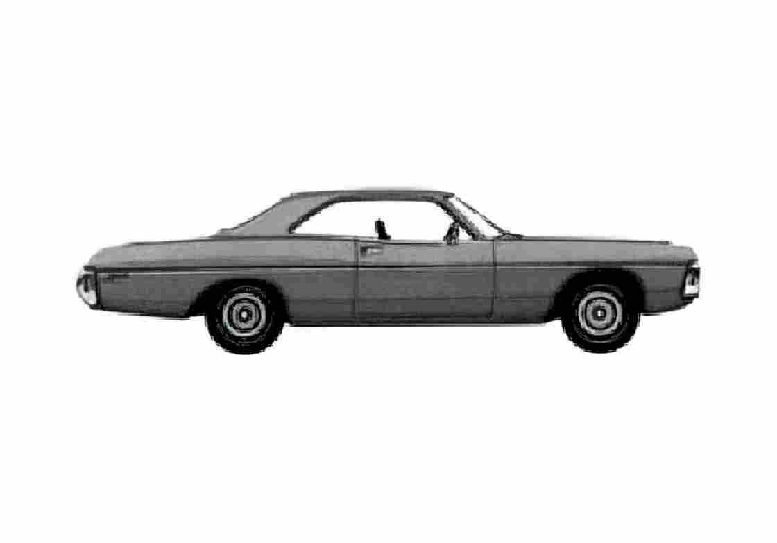 Blueprint Dodge Polara Custom 2 door Hardtop Coupe 1971 A4 Photo Print