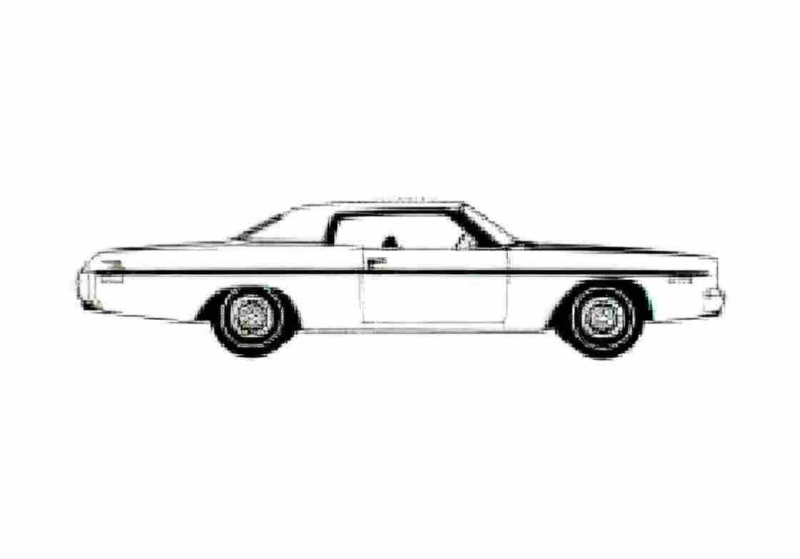 Blueprint Dodge Polara Custom 2 door Hardtop Coupe 1973 A4 Photo Print
