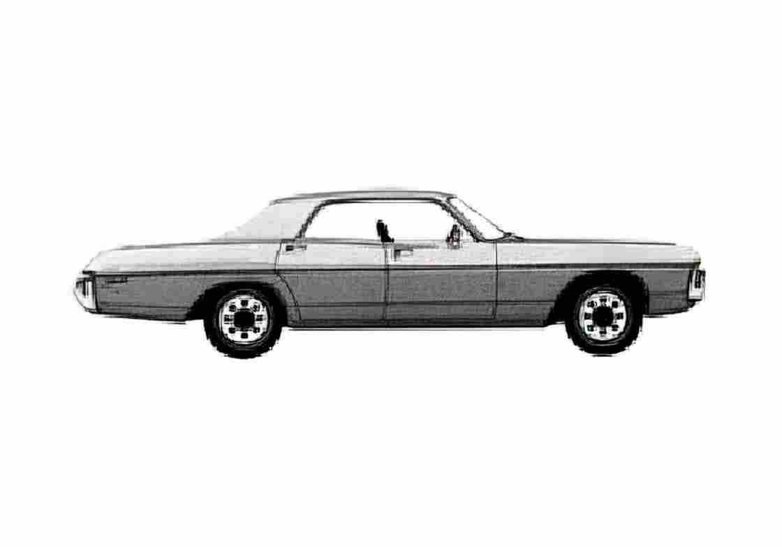 Blueprint Dodge Polara Custom Hardtop Sedan 1971 A4 Photo Print