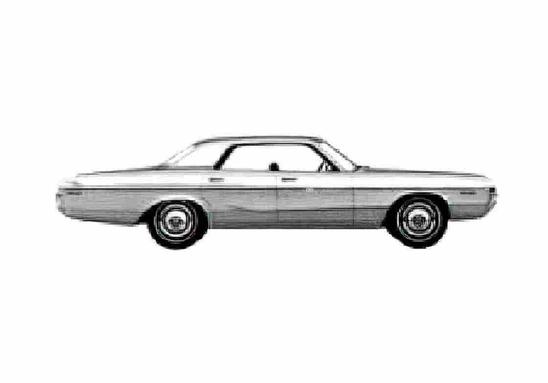 Blueprint Dodge Polara Custom Hardtop Sedan 1972 A4 Photo Print